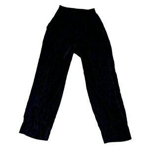 Vtg Courtwell Black Velvet Pants Sz 6 Pleated w/ Pockets Evening Wear USA Made